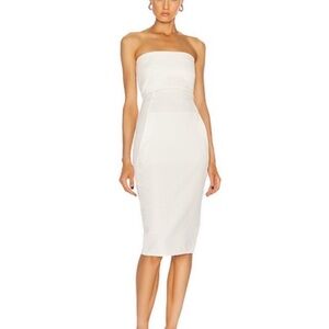 Rick Owens Strapless Off White Midi Dress with Pockets US 8 NEW